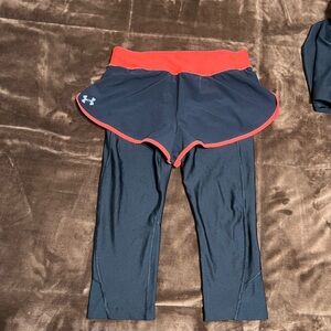 Woman’s size large Under Armour leggings with shorts